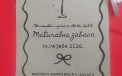 Maturalna zabava Ekonomske i upravne škole, Split – 2025./2026.